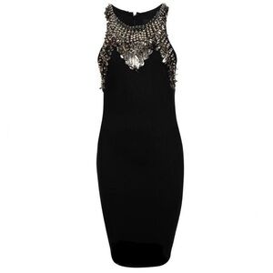 McQ by Alexander McQueen Black Dress with Silver Embellishments